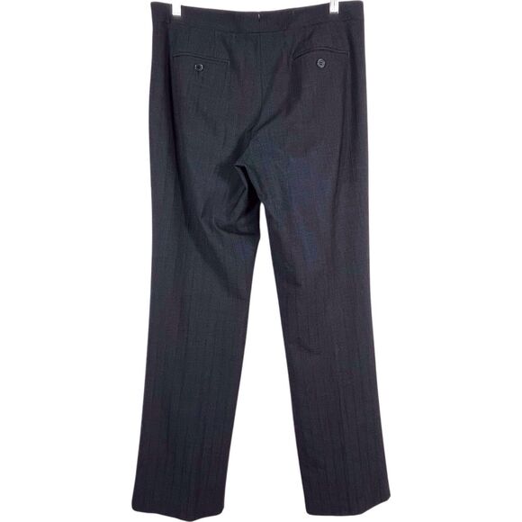 THEORY Tecila Wool Blend Dress Pants Size 10 Gray Pinstripe Straight Wide Leg - Picture 2 of 16